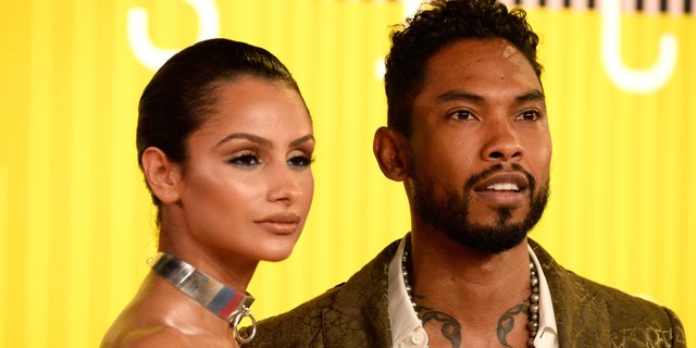 Actress Nazanin Mandi and Miguel attend the 2015 MTV Video Music Awards on August 30, 2015 in Los Angeles.