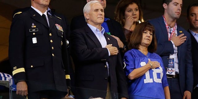 Vice President Mike Pence left Sunday’s game between the Indianapolis Colts and San Francisco 49ers.