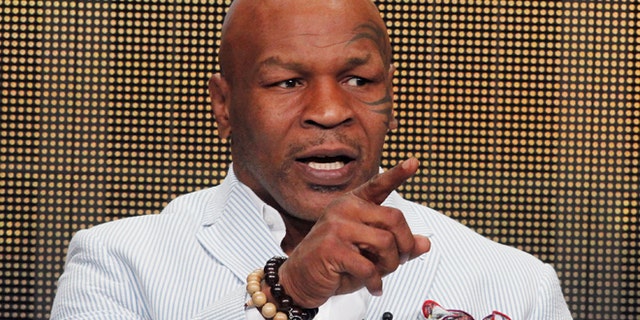 Mike Tyson, star of HBO Films "Mike Tyson: Undisputed Truth", takes part in a panel discussion at the Television Critics Association Cable TV Summer press tour in Beverly Hills, California July 25, 2013.