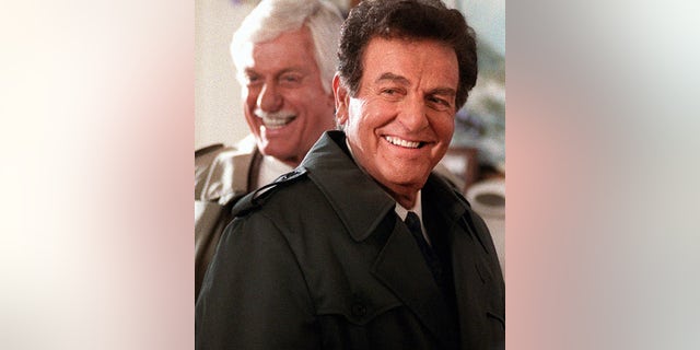 Jan. 15, 1997: Actor Mike Connors, right, appears with actor Dick Van Dyke during an episode of the television show "Diagnosis Murder,"