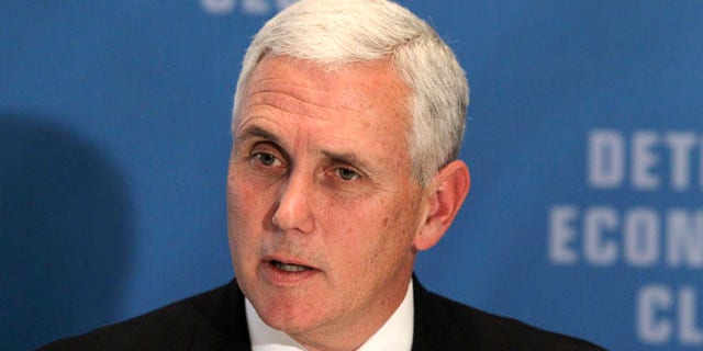 File: Nov. 29, 2010: Then-Rep. Mike Pence, R-Ind., at the Detroit Economic Club in Birmingham, Mich.
