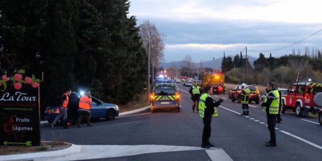 The front half of the vehicle was left on the track pointing at an upwards angle, witnesses said.