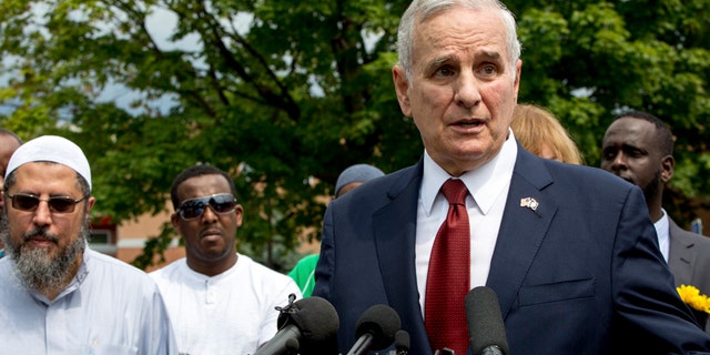 Minnesota Gov. Mark Dayton was set to appoint a replacement Wednesday, Dec. 13, for Sen. Al Franken. Dayton is pictured addressing reporters, April 7, 2017.