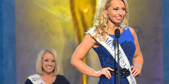 Miss West Virginia, Miranda Harrison, speaks during the preliminary competition of the Miss America Pageant at Boardwalk Hall on Tuesday Sept. 10, 2013, in Atlantic City, N.J. The preliminary competitions began Tuesday, which is back in Atlantic City after a six-year absence.