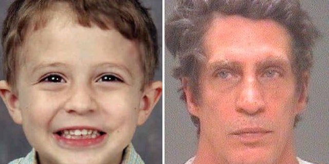 At left, Julian Hernandez at the time of his abduction in 2002, and father Bobby Hernandez after his arrest Nov. 2, 2015.