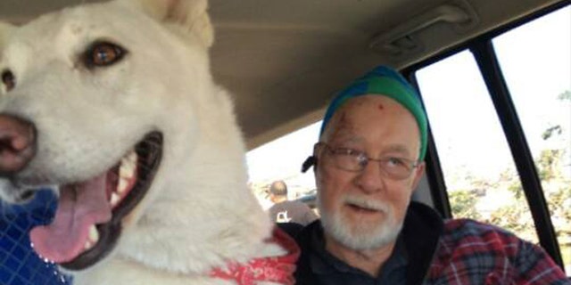 Missy, a white German shepherd who disappeared following a tornado that hit Fairdale, Ill., on Thursday, was reunited with her family on Saturday, according to "The Search for Missy" Facebook page, where this photo was posted.