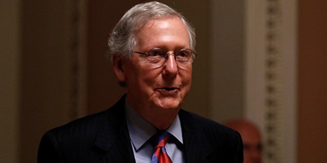 Senate Majority Leader Mitch McConnell, seen on Capitol Hill, July 27, 2017, continues to feel pressure from President Trump.