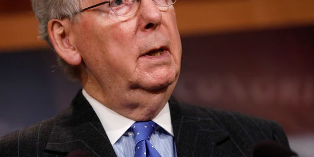 U.S. Senate Majority Leader Mitch McConnell (R-KY) speaks with the media ahead of the vote to confirm Judge Neil Gorsuch as Associate Justice of the Supreme Court at the U.S. Capitol in Washington, U.S., April 7, 2017. REUTERS/Aaron P. Bernstein - RTX34LML