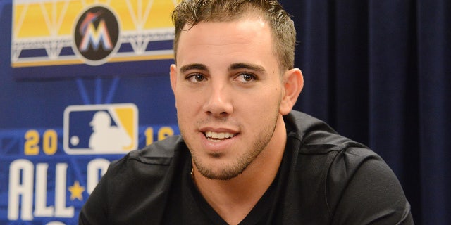 July 11, 2016: Jose Fernandez (16) of the Miami Marlins during media day for the MLB All Star Game at the Grand Hyatt in San Diego.