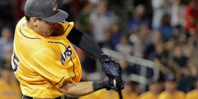 Will Craig of the Eastern League's Western Division All-Stars swings at a pitch during a hit-off to determine the winner of Wednesday's game in Trenton, N.J.