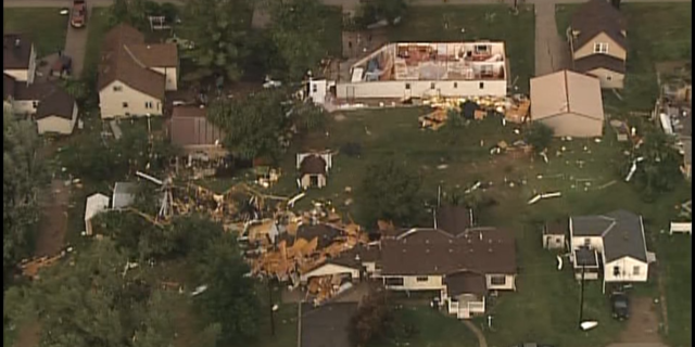 Tornado damage in Watkins.