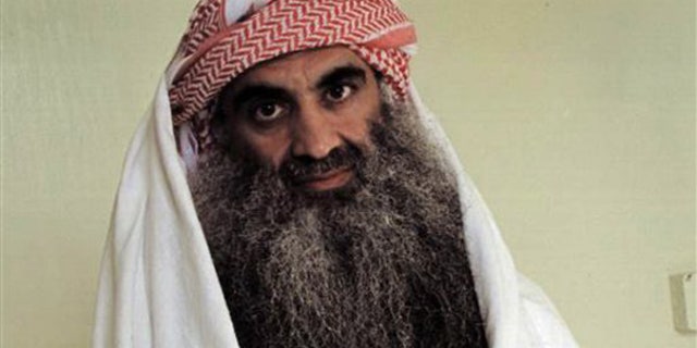 FILE: Photo from an Arabic language Web site shows a man identified as Khalid Sheikh Mohammed in detention at Guantanamo Bay, Cuba.
