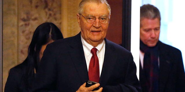 Jan. 6, 2015: Former U.S. Vice President Walter Mondale arrives to witness the first day of the 114th Congress on Capitol Hill in Washington. (Reuters)