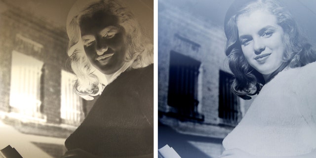 The negative and image from Marilyn Monroe's first modeling portfolio (Henry Aldridge and Son).