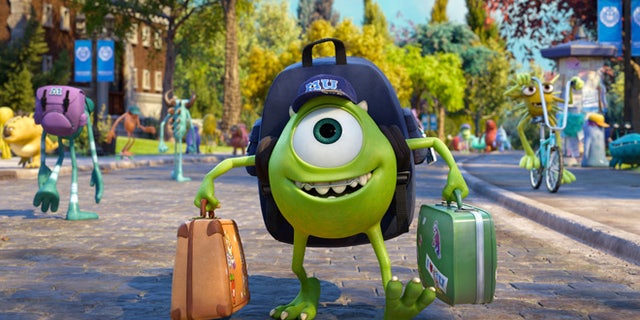 This film publicity image released by Disney-Pixar shows Mike Wazowski, voiced by Billy Crystal in a scene from "Monsters University."