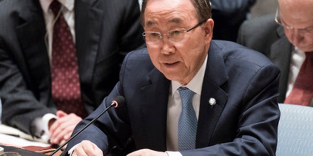 Secretary-General Ban Ki-moon addresses the Security Council meeting on sexual exploitation and abuse in UN peacekeeping operations on March 10, 2016. (UN Photo/Mark Garten)