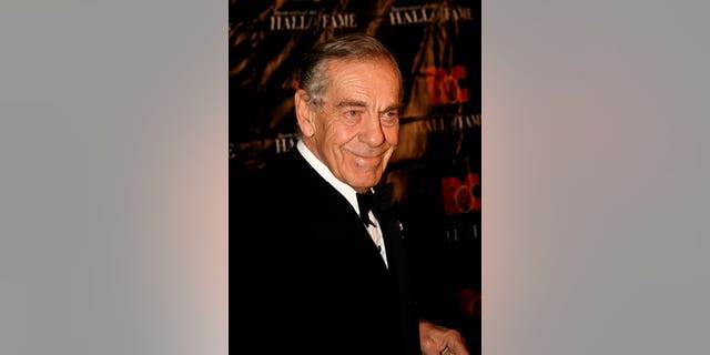 In this Oct. 21, 2008 file photo, Morley Safer poses for a picture during the Broadcasting and Cable Hall of Fame Awards in New York.