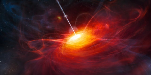 An artistu2019s rendering of the most distant quasar