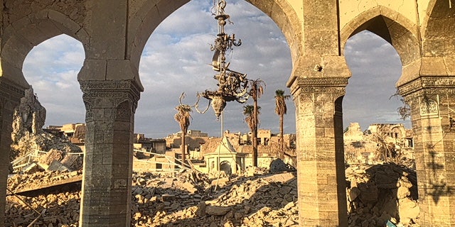 Wrecked buildings in Mosul's Old City