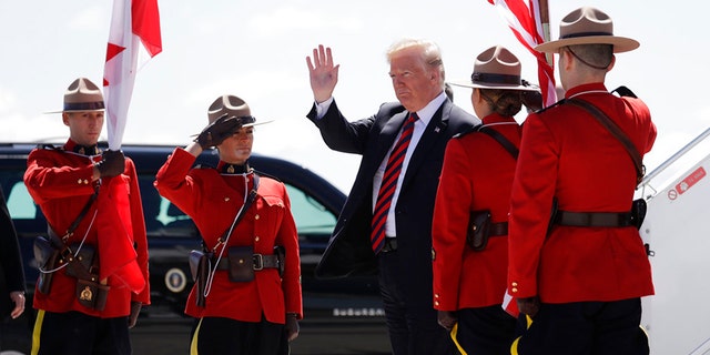 President Trump arrived in Canada for the G-7 summit on Friday.