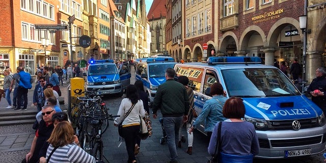 The van hit pedestrians in front of the popular Kiepenkerl bar in the city's historic downtown area.