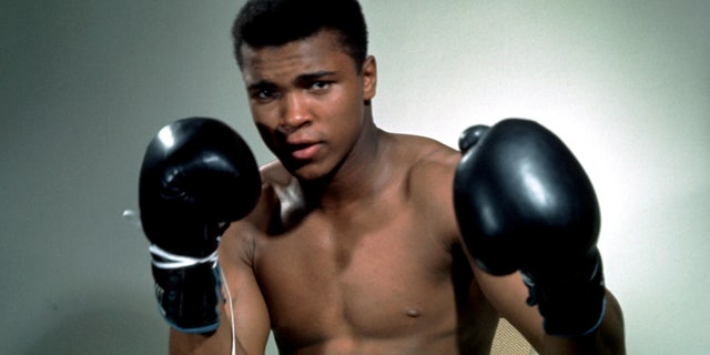 Muhammad Ali poses with gloves in this undated portrait.Mandatory Credit: Action Images / Sporting Pictures/File Photo EDITORIAL USE ONLY. - RTSFZ2A