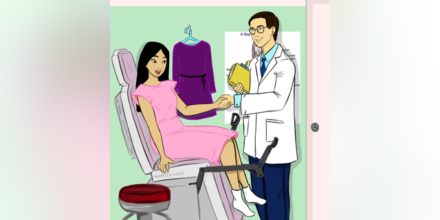 Disney princess Mulan at her gynecologist's office for her regular cervical cancer screening.