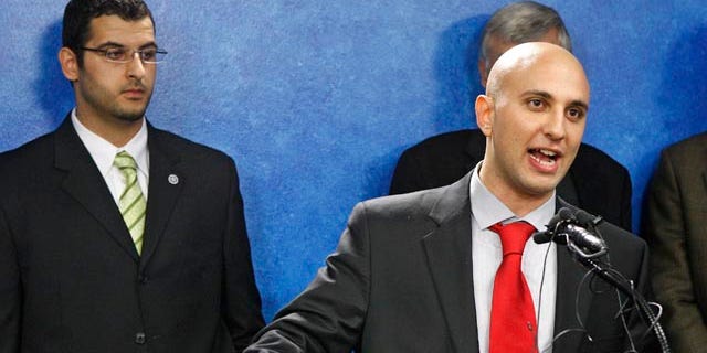 Nov. 4: Gadeir Abbas and Muneer Awad members of the Council on American Islamic Relations (CAIR), during a news conference concerning the Shariah Amendment, which a U.S District Judge temporarily blocked Nov. 8.
