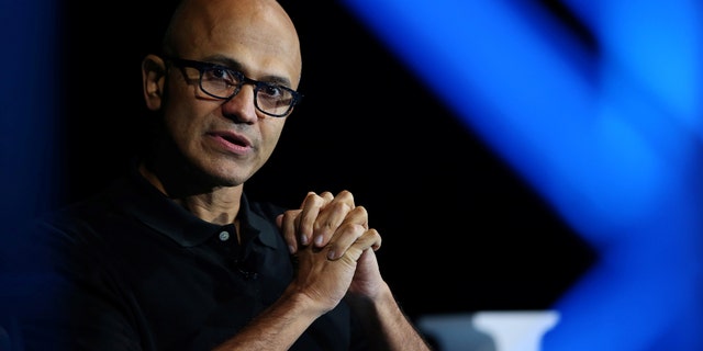 File photo - Satya Nadella, CEO of Microsoft, speaks during the opening night of the WSJD Live conference in Laguna Beach, California Oct. 24, 2016. (REUTERS/Mike Blake)