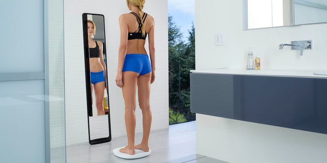The Naked mirror uses infrared light to scan a person's body and create a 3D model.