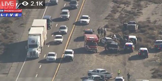 The scene after the woman was caught.