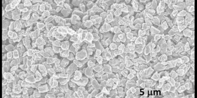This is a scanning electron microscopy image of microdiamonds made using the new technique. (North Carolina State University)