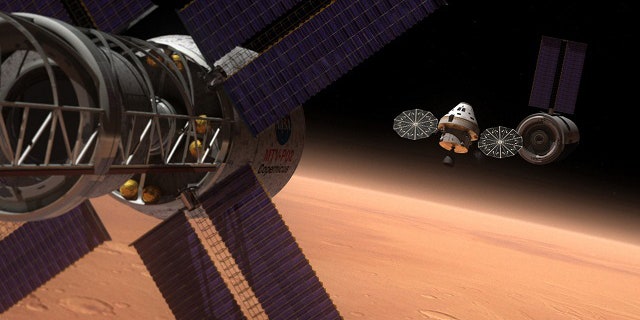 Artist's rendering of the Multi-Purpose Crew Vehicle on a deep space mission.