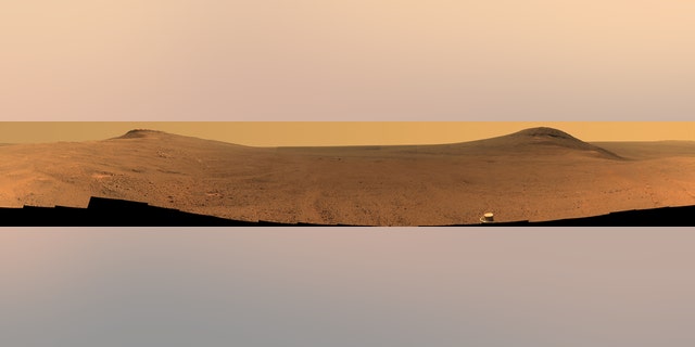 Opportunity's panoramic camera (Pancam) took the component images for this view from a position outside Endeavor Crater during the span of June 7 to June 19, 2017. Toward the right side of this scene is a broad notch in the crest of the western rim of crater.
