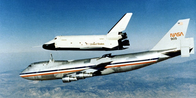 The good ol' days: Space Shuttle Enterprise separates from a 747. (1977)