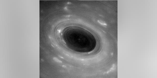 This unprocessed image shows features in Saturn's atmosphere from closer than ever before. The view was captured by NASA's Cassini spacecraft during its first Grand Finale dive past the planet on April 26, 2017. (Credits: NASA/JPL-Caltech/Space Science Institute)