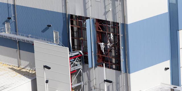 The Multi-Payload Processing Facility (MPPF) is seen during an aerial survey of NASA's Kennedy Space Center in Florida on September 12, 2017.
