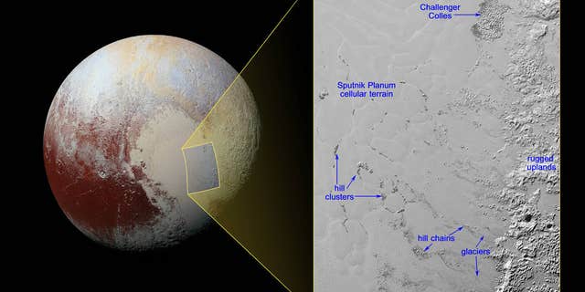 Hills of water ice on Pluto ‘float’ in a sea of frozen nitrogen and move over time like icebergs in Earth’s Arctic Ocean (Credits: NASA/JHUAPL/SwRI)