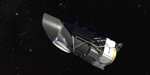 WFIRST, the Wide Field Infrared Survey Telescope, is shown here in an artist's rendering.(NASA/Goddard Space Flight Center/Conceptual Image Lab)