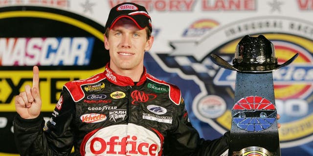 Nov 06, 2005; Justin, TX, USA; CARL EDWARDS wins the Dickies 500 Nextel Cup series race at Texas Motor Speedway. (Photo by Harold Hinson/Sporting News via Getty Images)