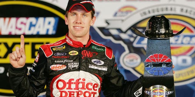 Nov 06, 2005; Justin, TX, USA; CARL EDWARDS wins the Dickies 500 Nextel Cup series race at Texas Motor Speedway. (Photo by Harold Hinson/Sporting News via Getty Images)