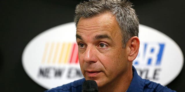 LOUDON, NH - JULY 15: Doug Duchardt, general manager at Hendrick Motorsports, speaks during a press conference prior to practice for the NASCAR Sprint Cup Series New Hampshire 301 at New Hampshire Motor Speedway on July 16, 2016 in Loudon, New Hampshire. Duchardt announced that Alex Bowman will replace Dale Earnhardt Jr. in New Hampshire due to concussion-like symptoms. (Photo by Todd Warshaw/NASCAR via Getty Images)
