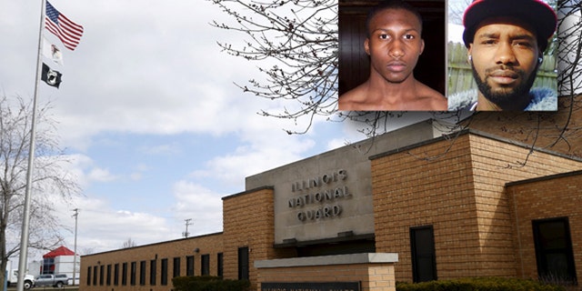 Hasan Edmonds, (inset, I.), planned to join ISIS, while his cousin, Jonas Edmonds, plotted to kill 150 at the Joliet Armory, where Hasan’s National Guard unit was based. (Clarion Project, Reuters)