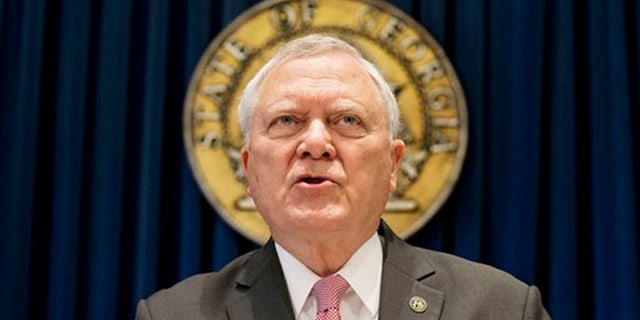 In this Monday, March 28, 2016 file photo, Georgia Gov. Nathan Deal speaks during a press conference in Atlanta.