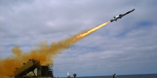File photo - A Kongsberg Naval Strike Missile (NSM) is launched from the littoral combat ship USS Coronado (LCS 4) during missile testing operations off the coast of Southern California, Sept. 23, 2014 (U.S. Navy photo by Mass Communication Specialist 2nd Class Zachary D. Bell/Released)