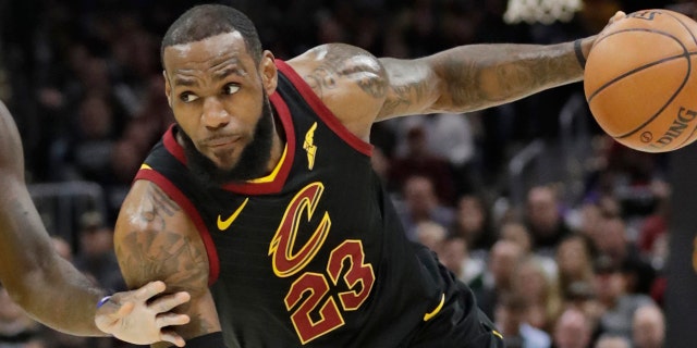 Cleveland Cavaliers star LeBron James drives against the Indiana Pacers during Game 7 of a first-round playoff series.
