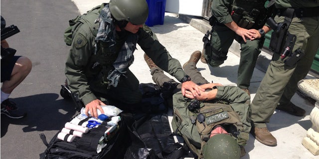Doctor Michael Neeki participates in a training exercise.