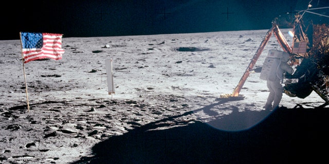The only full-body photograph of Neil Armstrong on the moon shows him working at the Apollo 11 lunar module "Eagle" on July 20, 1969. The first man to set foot on the lunar surface was inadvertently captured on film by Buzz Aldrin, who was task