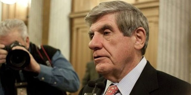 Monday: Sen. Ben Nelson talks to reporters on Capitol Hill. (AP Photo)