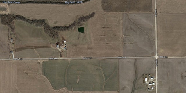 Other highlighted areas that police are seeking information about include tracts of sparsely-populated farmland. Big Bear Creek, which empties into the Iowa River, runs through this one location.